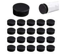 Zaky Tapones de láminas redondos, 28 mm, redondos, Tapa Agujeros Mueble, Conteras, para mesa, silla, muebles, piernas, tapas de plástico acanalado, color negro, 20 unidades
