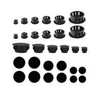 Zaky Tapones de plástico de 5 mm/8 mm/10 mm/13/mm/16 mm, 12 mm/15 mm/21 mm, adhesivos para agujeros de tornillos negros, tapones de plástico para armario, 440 unidades