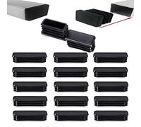 Zaky Tapones de plástico rectangulares de 50 mm x 20 mm, color negro, para silla, mesa, taburete, patas, vallas, postes, tuberías, 30 unidades