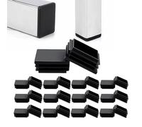 Zaky Tapones de plástico rectangulares de 50 x 40 mm, color negro, antideslizante, para silla, mesa, taburete, valla, poste, tubo, 17 unidades