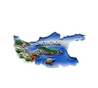 Zakynthos Grecia - Imán de recuerdo para nevera, diseño de mapa 3D, hecho a mano, resina Zakynthos