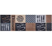 Zala Living Dinner - Alfombra de Cocina (Poliamida, 50 x 150 cm), Color Gris y marrón
