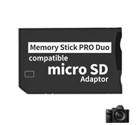 ZALAOR Adaptador de memoria para PSP 1000/2000/3000 - Convertidor de tarjeta Micro SD a PRO Duo - Adaptador TF a MS para Sony Handycam y PlayStation Portable (negro)