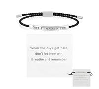 ZALAOR Pulseras inspiradoras de fuerza para mujer, pulsera Dont Let the Hard Days Win, joyería de aliento de cuerda ajustable para familiares, amigos y niñas, regalo motivacional para uso diario