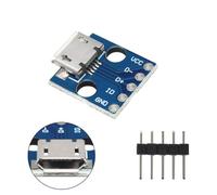 zalati 10 Piezas Micro USB Hembra a DIP Tablero de Pines de 5 Pines Interfaz Tipo Micro USB de 2,54 mm Placa Adaptadora de Corriente Módulo de ruptura de 5 V