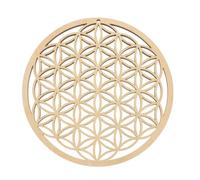 zalati Arte de pared de geometría sagrada con rejilla de cristal de madera, meditación, chakras, decoración de yoga, regalos espirituales, simboliza el equilibrio y la armonía, 14 cm