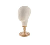 zalati Cabeza de maniquí de lona con bloque de cabeza de peluca para hacer pelucas, sombreros, joyas, fijación y exhibición de 22 pulgadas, color beige