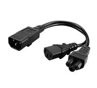 zalati Cable de extensión de alimentación IEC320-C14 a C13+C5 Divisor Adaptador de alimentación Cable 3 Pines Negro