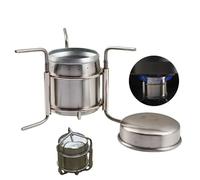 zalati Estufa de alcohol portátil de acero inoxidable con soporte para picnic, camping, barbacoa, cocina, capacidad de 180 ml