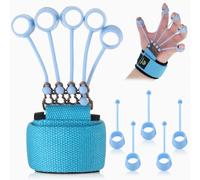 zalati Fortalecedores de dedos, banda de resistencia de dedos, estirador para entrenamiento de fuerza, entrenamiento de extensión de flexión de dedos, azul, 40 libras