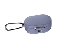 zalati Funda protectora inalámbrica Bluetooth de silicona con gancho Funda protectora de arroz rojo con ojal y hebilla de metal para Xiaomi Mi Airdots Redmi Airdots Airdots a prueba de golpes -Lavanda