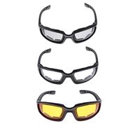 zalati Gafas de moto, 3 uds., con almohadilla de espuma en el interior, gafas resistentes al agua/viento para montar en motocicleta