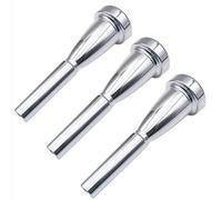 zalati Juego De 3 Boquillas De Trompeta Plateadas (tamaños 3C, 5C Y 7C), Accesorios Profesionales Chapados En Latón para Cornetistas De Bach, Proyección De Sonido Y Articulación Mejoradas.