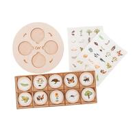 zalati Life Cycle Tray Kit Flash Cards Toy Montessori con Placa de Madera para Juego Educativo y Divertido a Juego para niños 3+