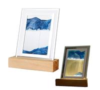 zalati Luz nocturna de arena móvil 3D arena mar luz LED paisaje arena arte pintura para decoración del hogar y la oficina - azul