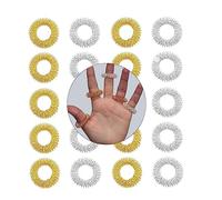 zalati Masajeador de dedos 20 piezas Anillos de masaje de dedos Masajeador de acupresión para adolescentes, adultos, reductor de estrés - Oro y plata