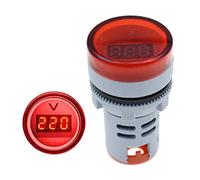 zalati Mini medidor de voltaje con pantalla digital LED Luz indicadora de voltímetro de CA 110V 220V 22MM AD16 AD16-22DSV AC12 60-500V - Rojo