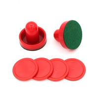 zalati Paletas y Discos de Hockey de Aire, tamaño pequeño para niños, Grandes Mangos de portería, Accesorios de Repuesto para mesas de Juego, Color Rojo