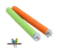 zalati Parrot Perches 5pcs Birdcage Scrub Stand Bar Quartz Sand Paw Stick para pájaros Juguete de molienda de patas - Colores aleatorios