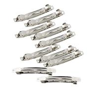 zalati Pinzas para el pelo largo francés Pasador metal plata DIY Accesorios para el pelo para manualidades arcos 10 unids 8 cm