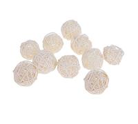 zalati Ronda Rattan Artificial 10pcs Bolas Colgantes Para Boda Hogar Jardín Decoración De Navidad - Blanco