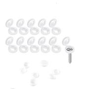 zalati Tapas de rosca de plástico con bisagras de 0,9 cm, 100 unidades, para decoración de ocultación de tornillos, color blanco