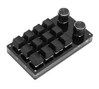 zalati Teclado mecánico, mini teclas programables USB de 12 teclas, no necesita unidad con diseño de perilla, fácil de llevar, 7,5 x 13,1 cm, color negro