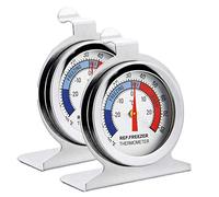 zalati Termómetro para frigorífico, 2 Piezas, termómetro para frigorífico y congelador, Acero Inoxidable 430, Esfera de 52 mm con 4 Colores, Zonas TMP para Ver Recordatorio