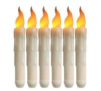 zalati Velas cónicas LED 6pcs Luces parpadeantes sin llama Fuente de alimentación de batería para Halloween Árbol de Navidad Fiesta de bodas en casa - Luz cálida