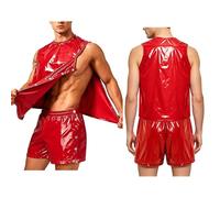 Zaldita Conjunto de chándal suelto para hombre, conjunto de chándal de dos piezas, blusas sueltas, pantalones de jogging, juego de entrenamiento, tiempo libre, color rojo, M