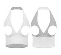 Zaldita Correa para el pecho para mujer, correa deportiva en malla para mujer, bralette sin conchas, ropa íntima para luna de miel, Blanco, M