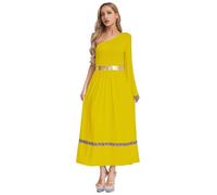 Zaldita Disfraz de mujer de una princesa griega traje senador à La César disfraces de Halloween Disfraz de toga para damas griegas amarillo XL