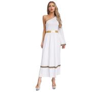 Zaldita Disfraz de mujer de una princesa griega traje senador à La César Halloween Disfraz Toga para damas griegas blanco 4XL