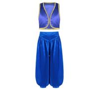 Zaldita Disfraz de príncipe árabe para niños, disfraz de cuento de hadas para Halloween, carnaval, juego de rol, años, azul 158-164