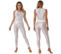 Zaldita Leggings Deportivos Y Parte Superior Conjuntos de Mujer Pieza de Pieza Deportiva Sujetador Yoga Conjunto de Tops sin Mangas a Juegos Pantalones de Yoga Adultos Fitness Blanco L