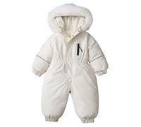 Zaldita Mono de esquí para bebé, mono de esquí, mono para niños, niñas, mono de nieve, mono de nieve, mono funcional, traje de esquí, traje de nieve, traje de una pieza, beige, 110/116 cm