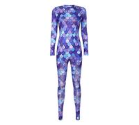 Zaldita Mono de sirena para mujer, de manga larga, con estampado de escamas de pescado, traje de baño, fiesta, cosplay, Tipo C, S