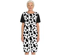 Zaldita Mujer Producto De Cuidado Personal Para La Incontinencia De Manga Corta Traje Combinado Ligero Con Cremallera Trasera Resistente A La Rasgón Para Pacientes Con Alzheimer, Mancha de vaca negra