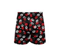 Zaldita Pantalones cortos de deporte para hombre, cintura elástica, pantalones cortos de entrenamiento con cordón, Beso Negro, XL