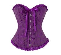 Zaleau Corset Mujer Medieva Corsé Bustier para Halloween Talla Grande, XS-6XL, Morado, S