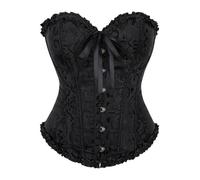Zaleau Corset Mujer Medieva Corsé Bustier para Halloween Talla Grande, XS-6XL, Negro, S