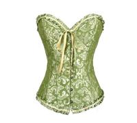 Zaleau Corset Mujer Medieva Corsé Bustier para Halloween Talla Grande, XS-6XL, Verde, L