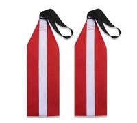 ZALHIN 2 Piezas Bandera de Seguridad para Kayak, Bandera de Rayas Reflectantes bandera de advertencia de remolque, carga larga con cincha