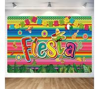 ZALHIN Banner Fiesta, Decoración Mexicana, tamaño 150 x 100 cm, Fiesta Temática Siesta Verano, Poliéster, México