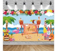 ZALHIN Banner Hawaii, Banner de Fondo para decoración de Fiesta Hawaii, 180 x 110 cm Fondo de Fiesta Hawaii, Banner de Fondo para decoración de Fiesta en la Playa