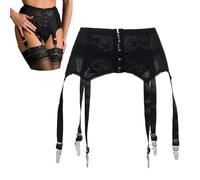 ZALHIN Liguero(Negro B) - Liguero con Correas Ajustables, Medias con Tirantes, Ropa Sexy De Mujer, Sexy Mujer Lenceria de Encaje (Talla M)