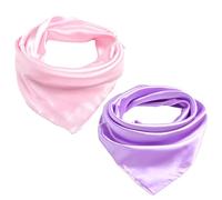 ZALHIN Pañuelo de Seda para Mujer, Bufanda de Seda Ligera, 60 x 60cm Pequeña Moda Suave Pañuelo Cuello Regalos para Mujeres (Rosa y Morado