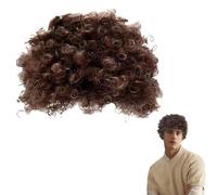 ZALHIN Peluca Afro De Los Años 80 Peluca Hombres Corta Rizada, Afro Rizado Pelucas Sintéticas Resistentes Al Calor, Rizos Suaves para Mujeres