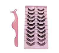 ZALHIN Set De Extensión De Pestañas - Set De Con Pestañas Postizas 3d, Pestañas Naturales y Rizador De Pestañas - Perfecto Para Maquillaje Profesional y Diario