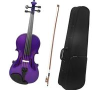 ZALHIN violín Violín 4/4, Violín De Madera Maciza Púrpura con Estuche De Tela, Violín Profesional De Instrumento De Cuerda para Practicar